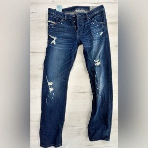 Men’s 33X32 diesel jeans Belther regular slim, tapered stretch dark blue